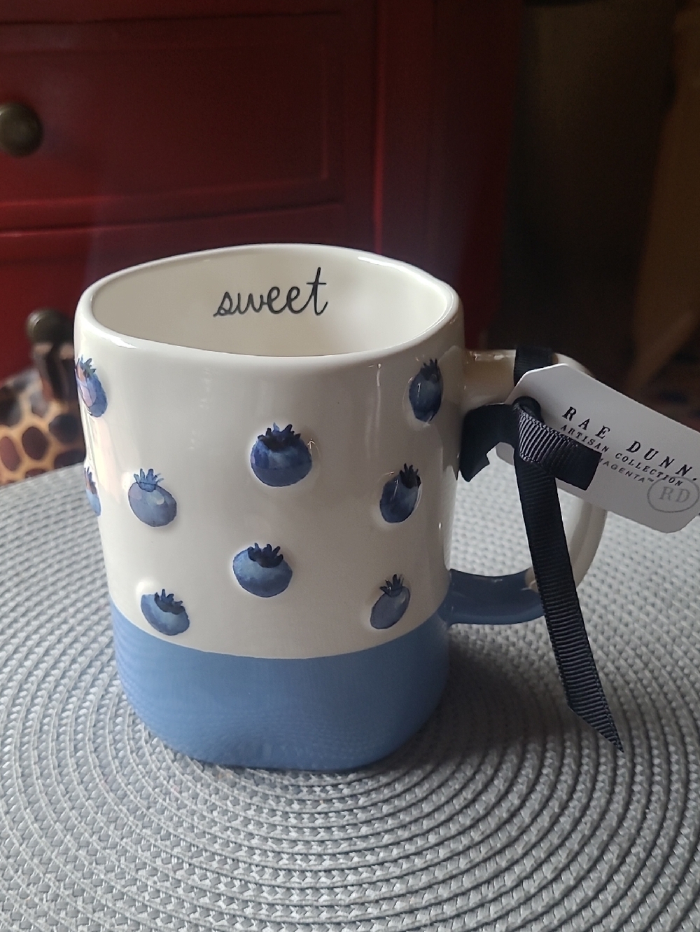Rae Dunn Blue Blueberry Motif Mug